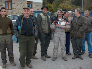 En el medio de la fotografa, estn Jorge, Felipe y Framcis. Entre los tres mataron siete jabals