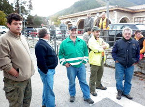 Algunos componentes de la cuadrilla 31 en el ferial de Potes