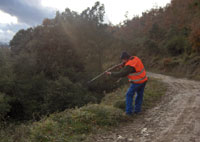 Benjamn Cuadriello en posicin de tiro para matar al jabal